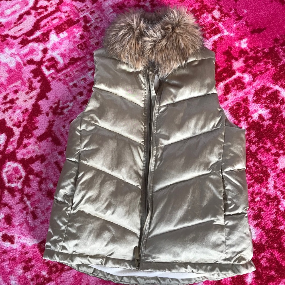 Gap Gold Faux Fur Vest